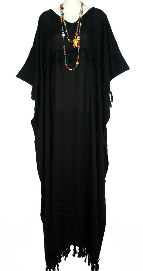 plain black kaftan
